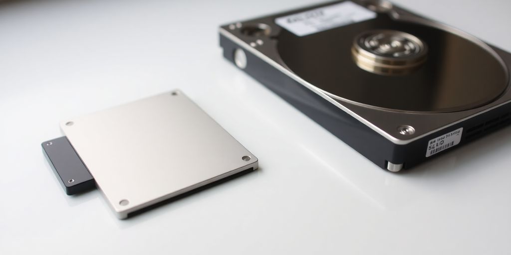 SSD e HD lado a lado.