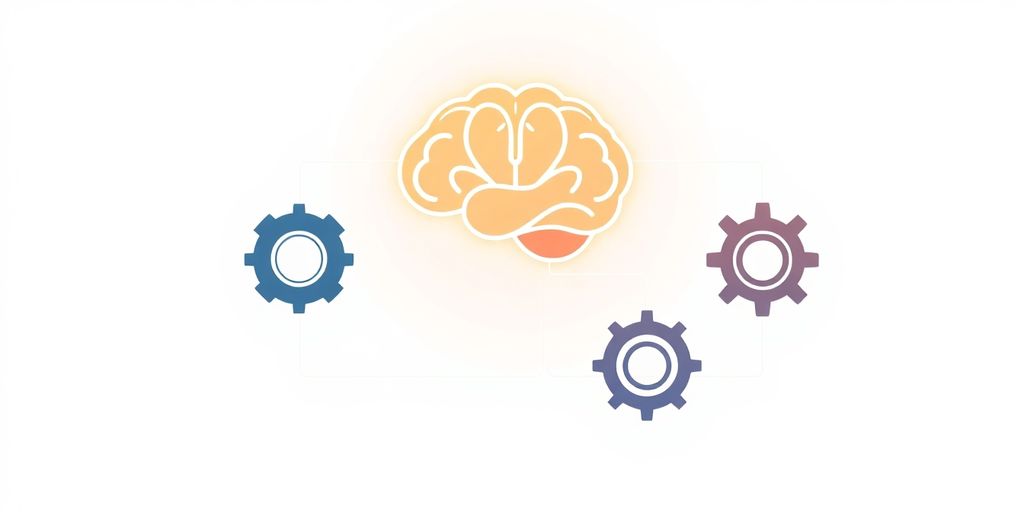 AI brain and SEO gears working together.