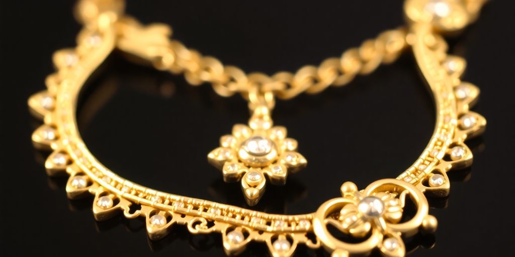Bijou en or avec un design complexe et éclatant.
