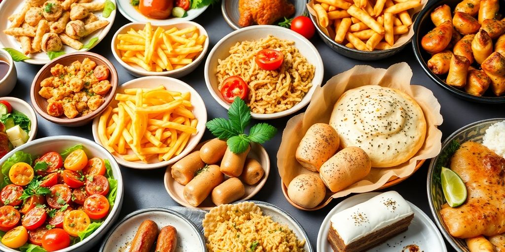 An assortment of delicious food ready for delivery.