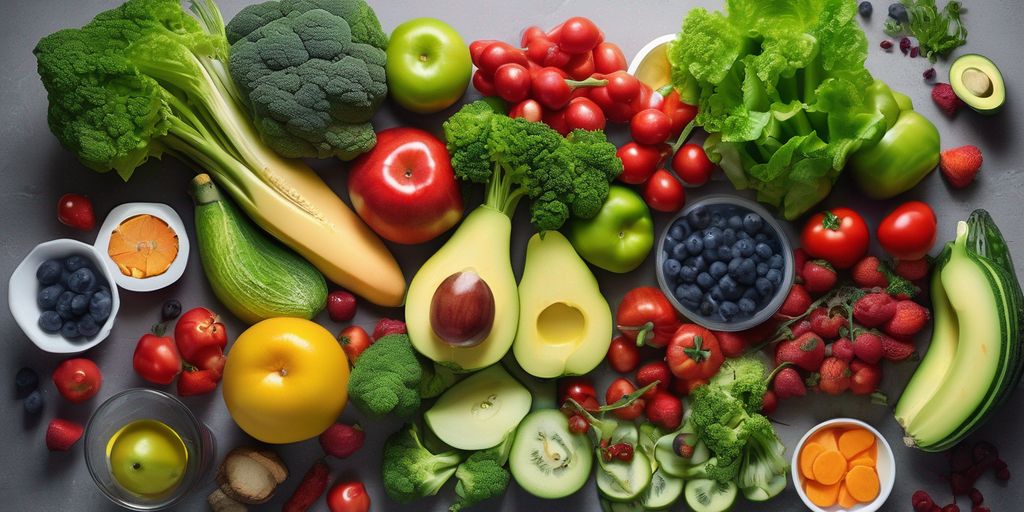 healthy meal plan for diabetes with fresh vegetables and fruits