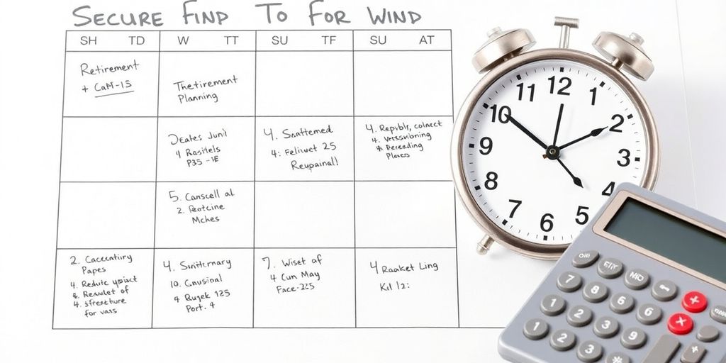 Calendar with deadlines and retirement planning tools.