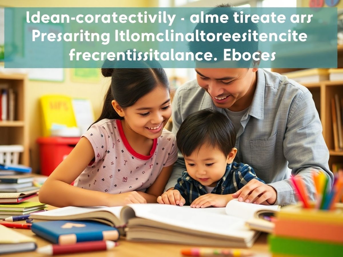 Părinte și copil în activitate educațională, atmosferă caldă.