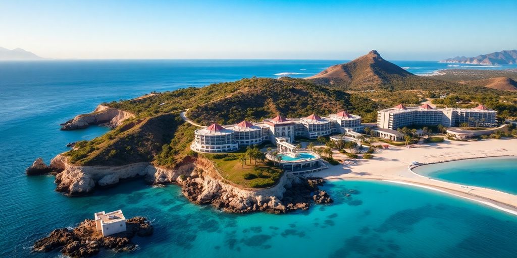 Luxurious hotels along Cabo's Corridor with scenic views.
