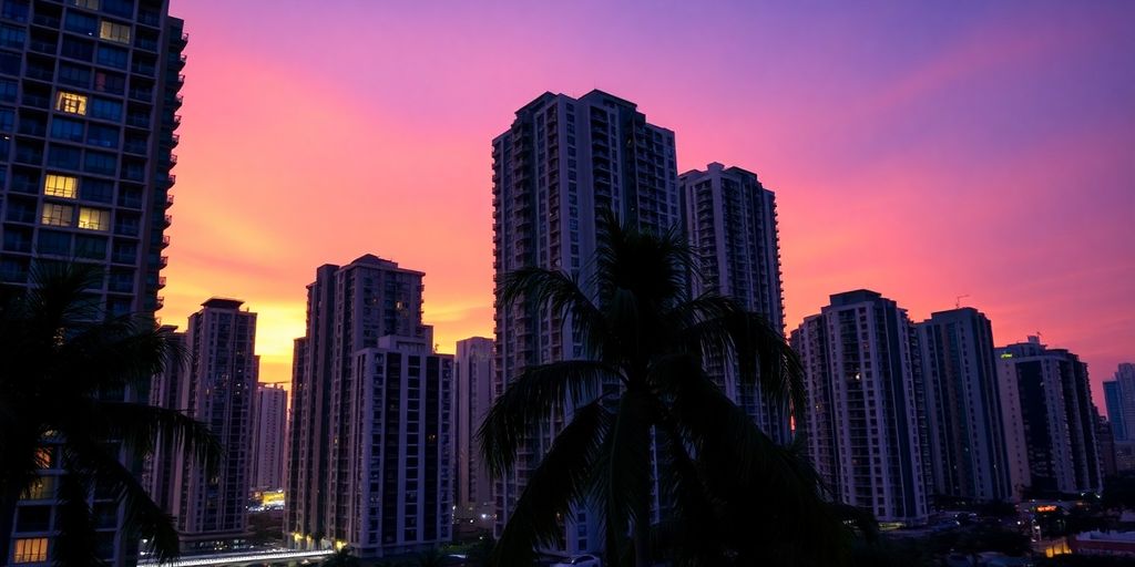 Manila skyline with rental apartments