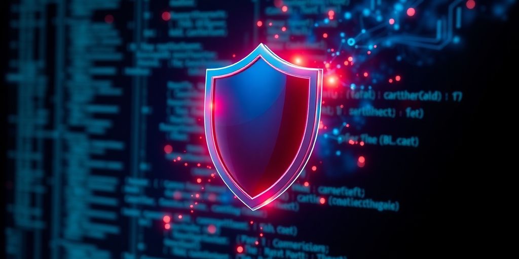 Shield protecting computer code from phishing.