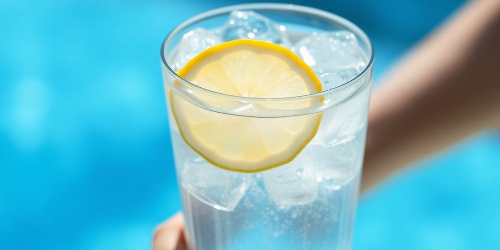 Person drinking water from a glass.