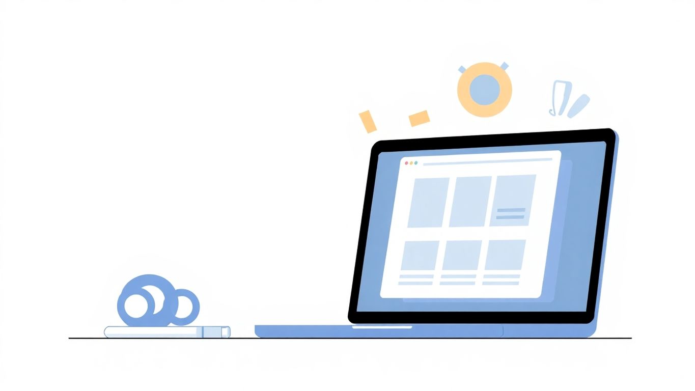 Illustrasjon av designverktøy for nettsider.