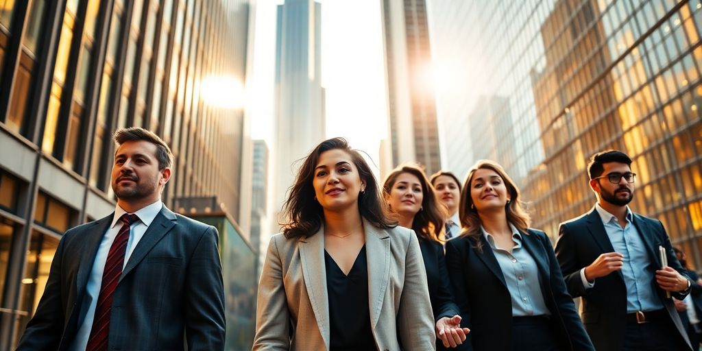 Professional navigating finance career.