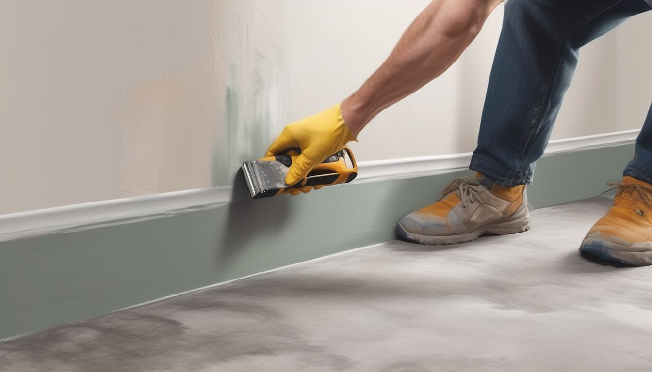 person painting wall with brush for cutting in and edging