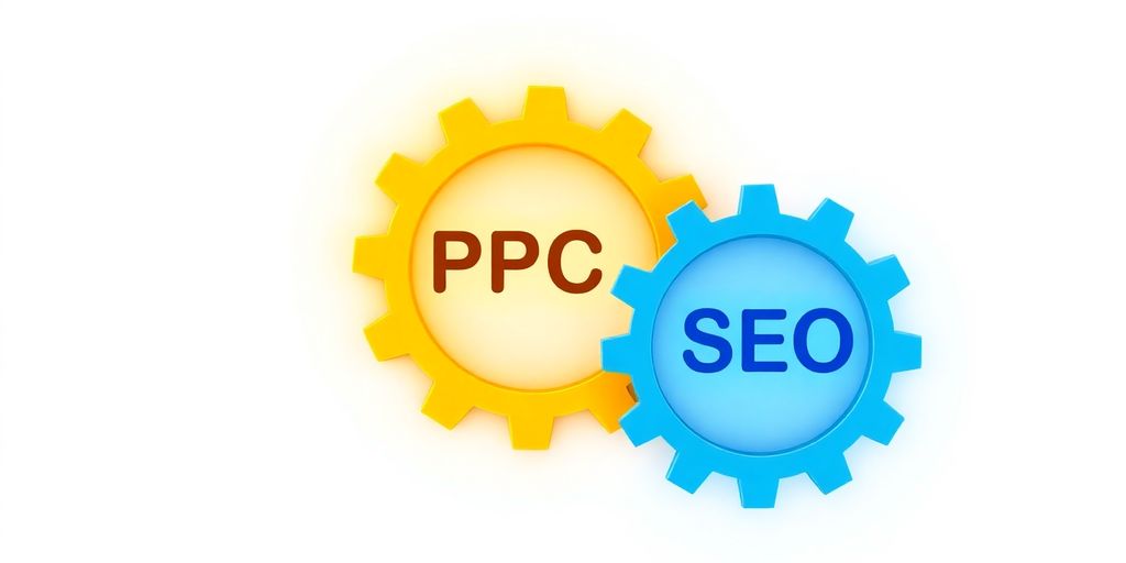 SEO and PPC icons working together.