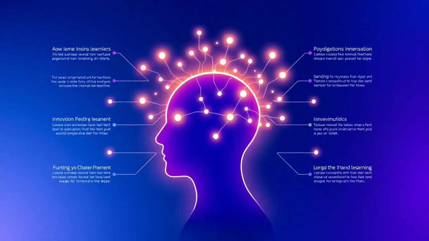 Human silhouette with glowing AI neural network patterns.
