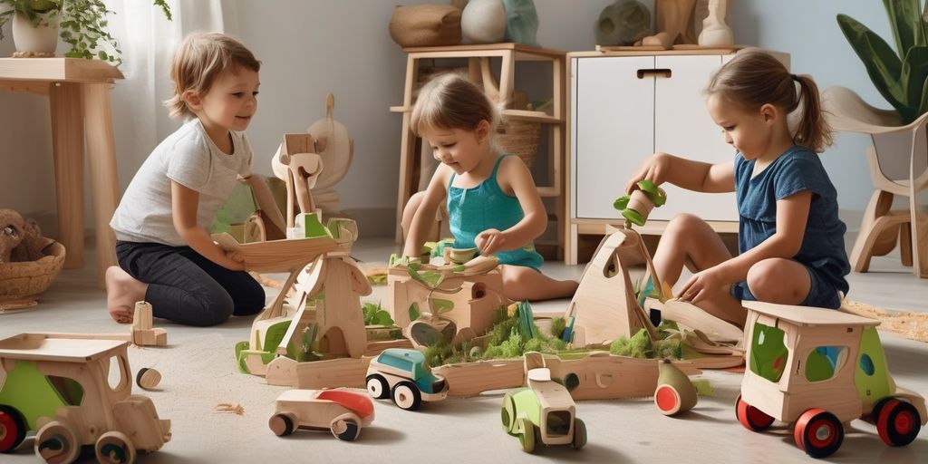 children playing with eco-friendly toys