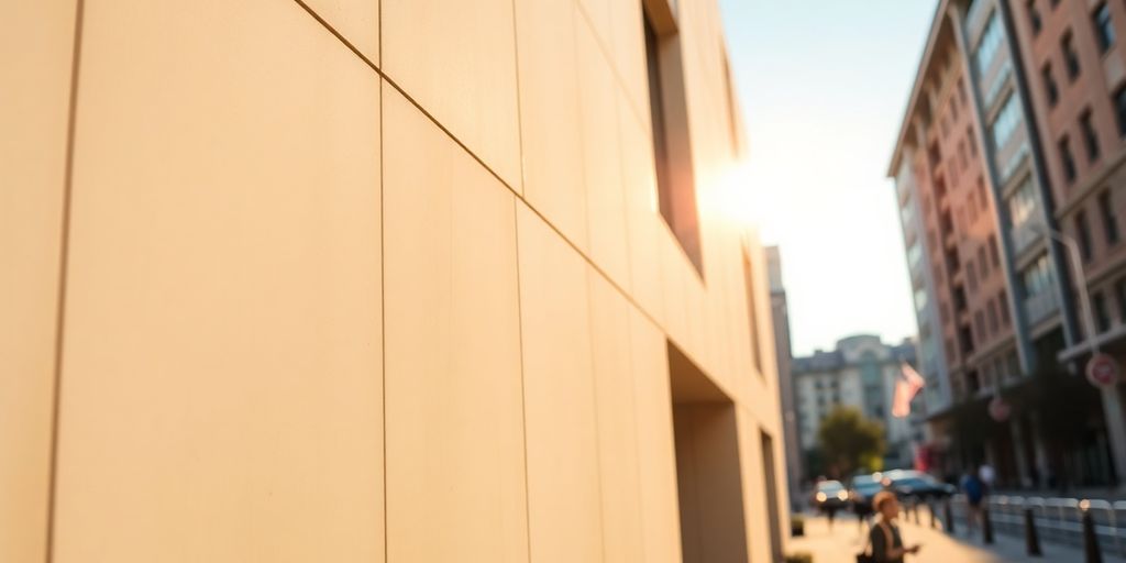 Moderne bedrijfsgevel met architectonische details