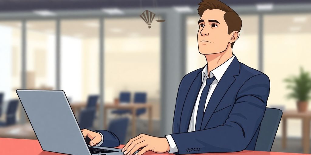 Man in suit, finance setting.