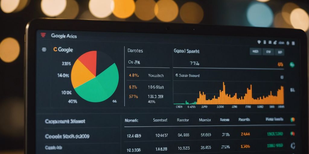 Google Analytics dashboard showing key marketing metrics
