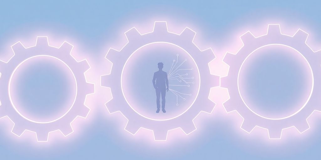 Gears turning, human-AI collaboration.