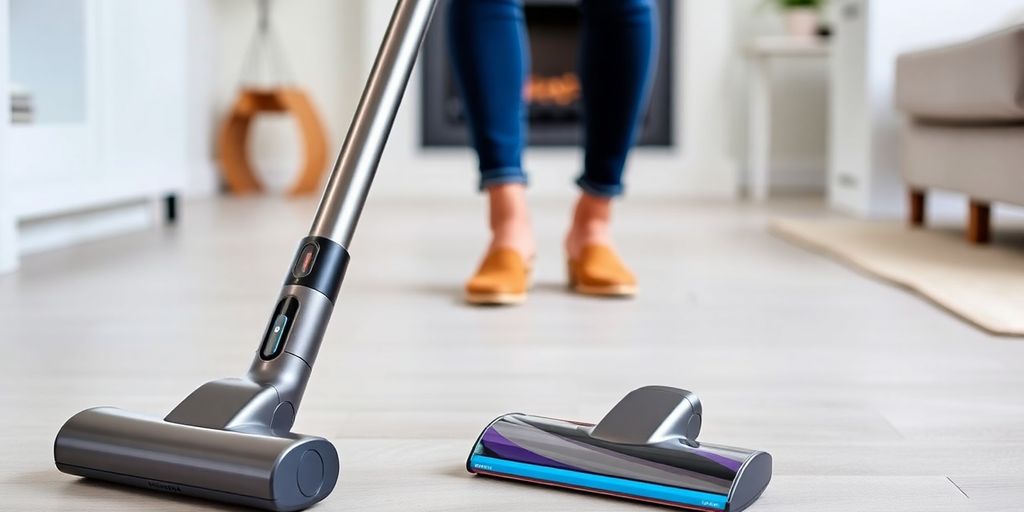 Kabelloser Shark Stratos IZ400 Staubsauger in modernem Zuhause.