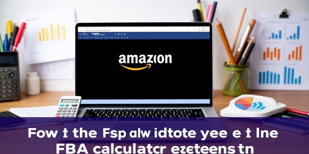 Laptop with Amazon FBA interface and productivity tools.