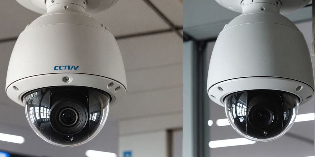 Analogue and IP CCTV cameras side by side.