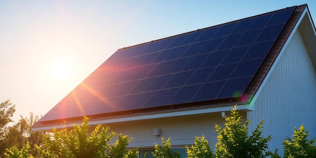 Solar panels on roof