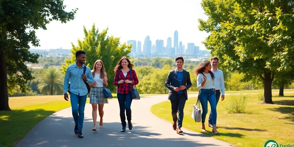 Young professionals navigating career path, illustrative.