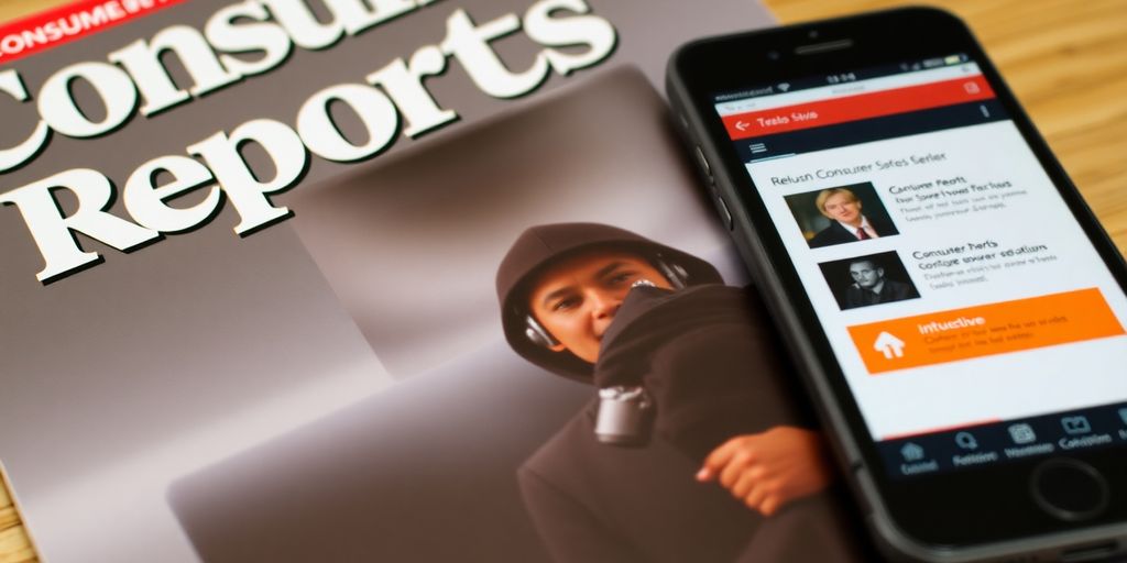 Consumer Reports magazine and app icons.