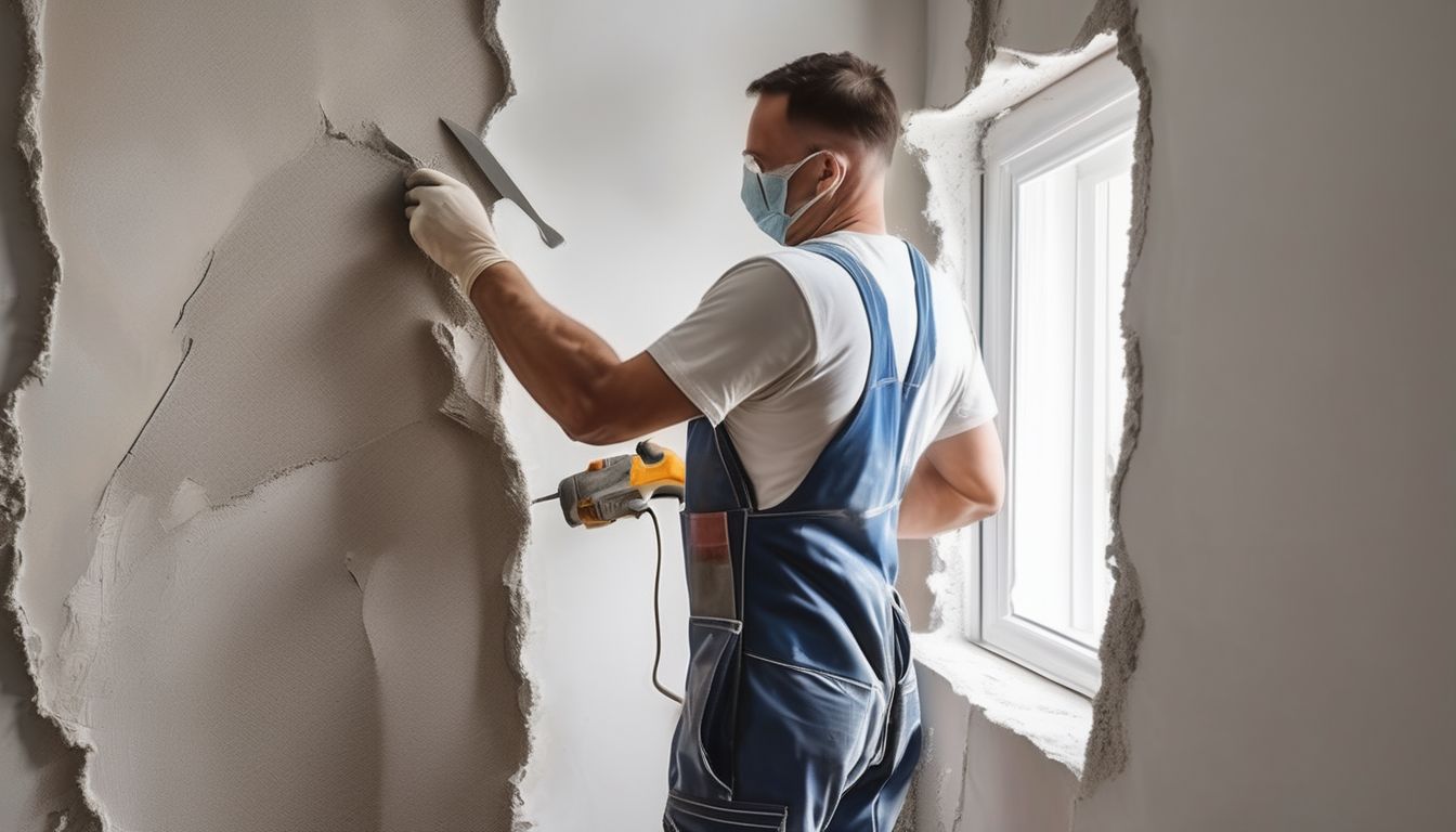 professional plasterer working on a wall