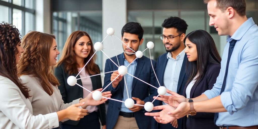 People collaborating to build a strong organizational future.