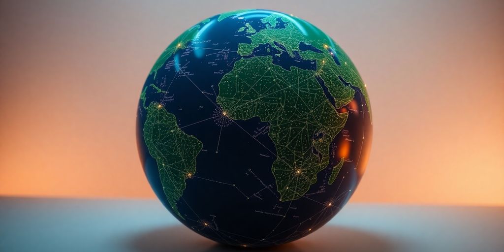 Mappemonde num G tique avec des fl G ches