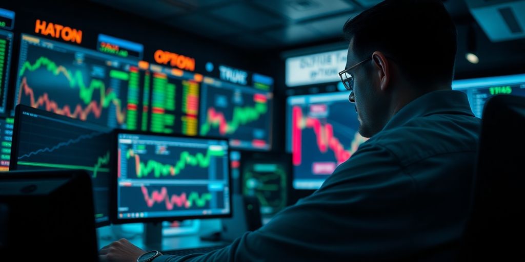 Trader analyzing options in a modern trading environment.