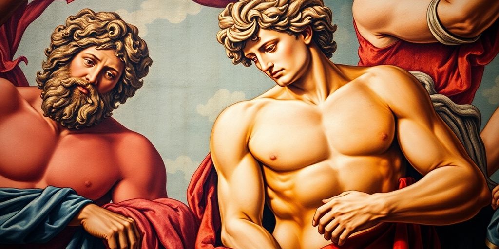 Close-up of Michelangelo's vibrant frescoes and dynamic figures.