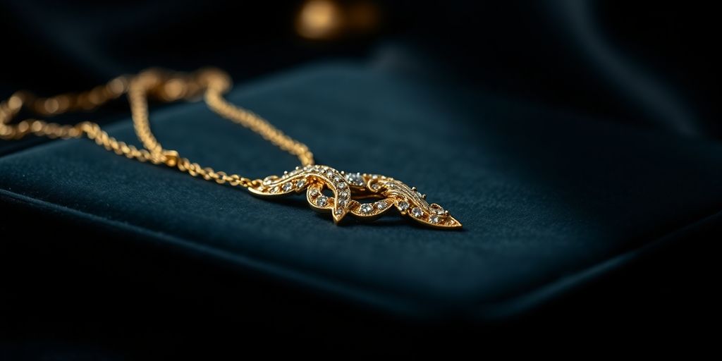 Bijou en or sur un fond en velours.
