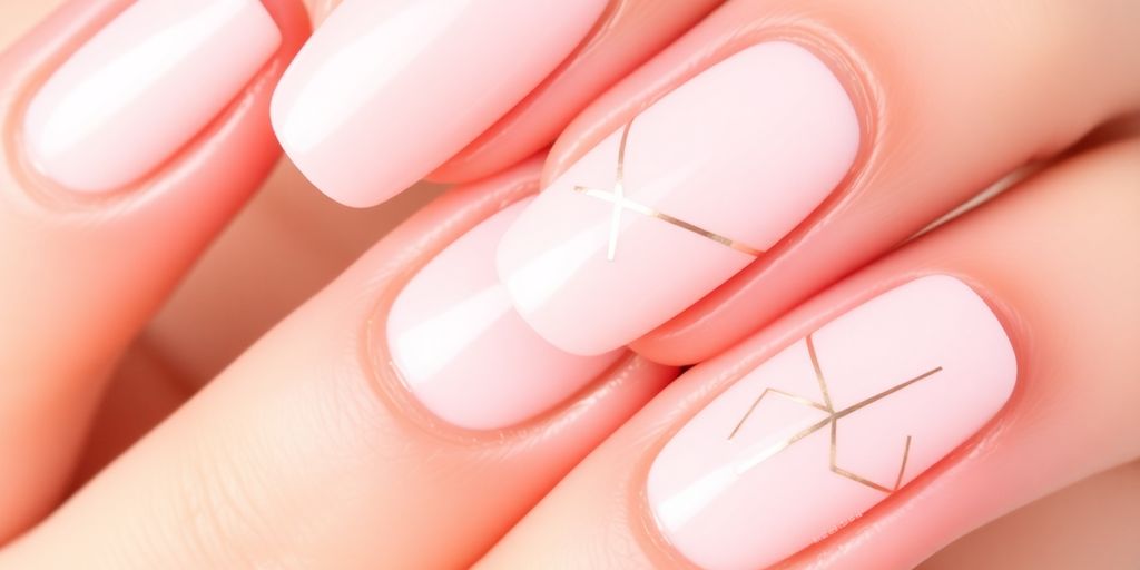 Unhas minimalistas e elegantes com padrões sutis.