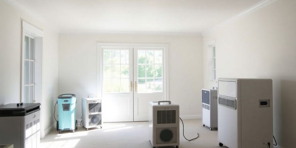 Clean room with mold restoration equipment and natural light.