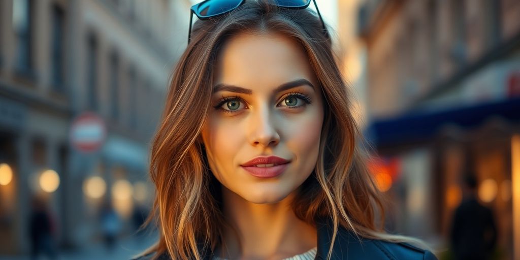 Portrait of Bianca Censori in an urban setting.
