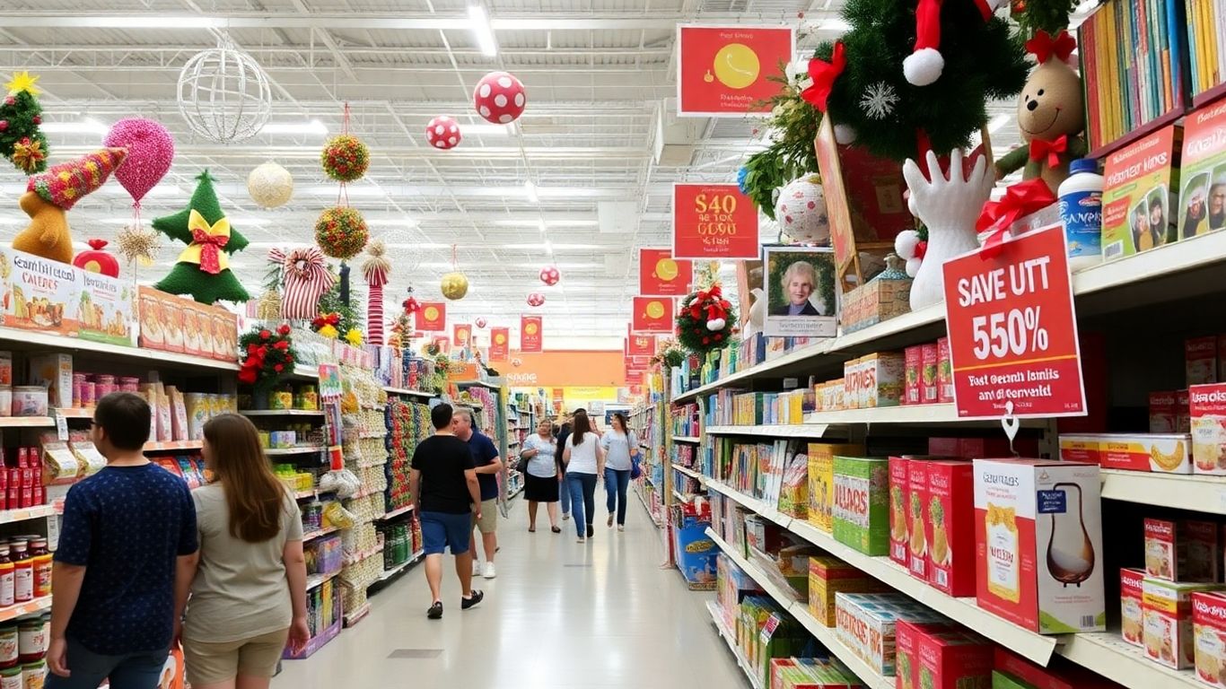 Hobby Lobby shoppers browsing colorful craft and décor aisles.