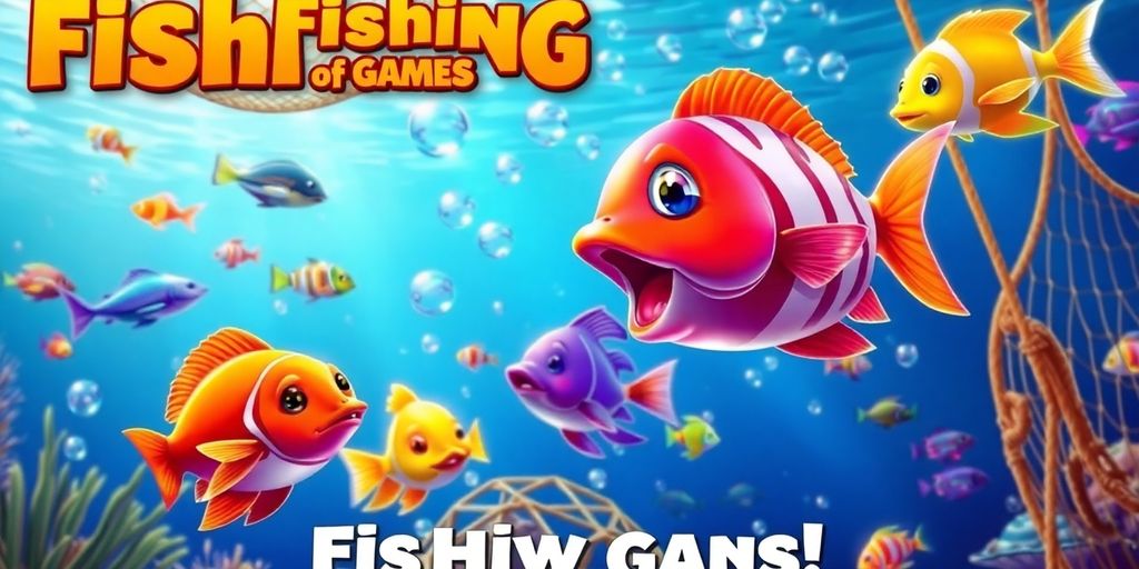 色彩斑斕的魚群與漁網的水下場景