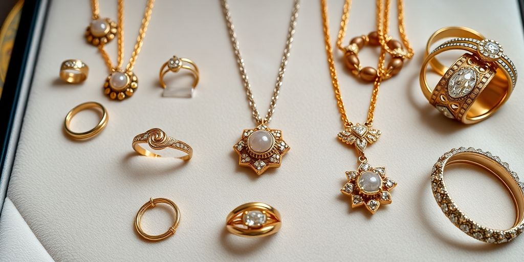 Bijoux élégants sur un fond en velours.