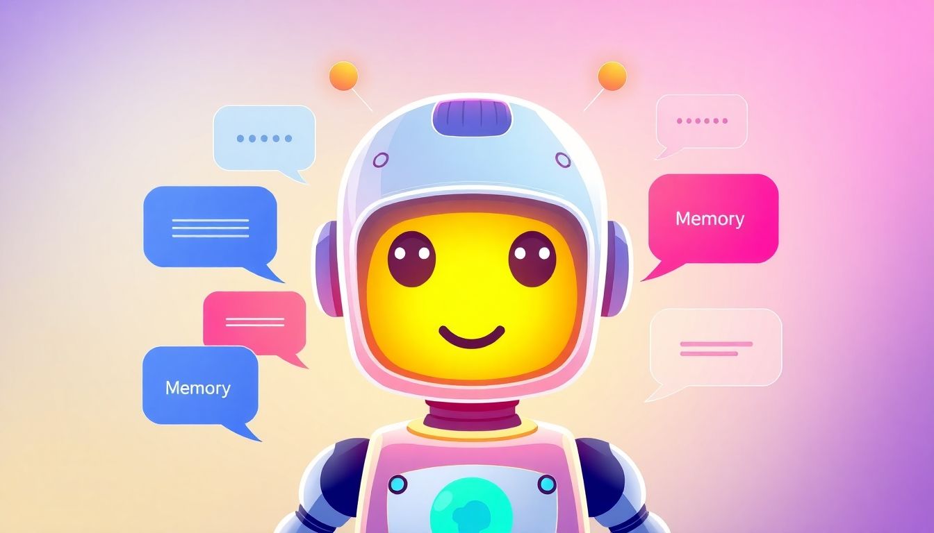 Chatbot with memory feature and personalized conversation bubbles.