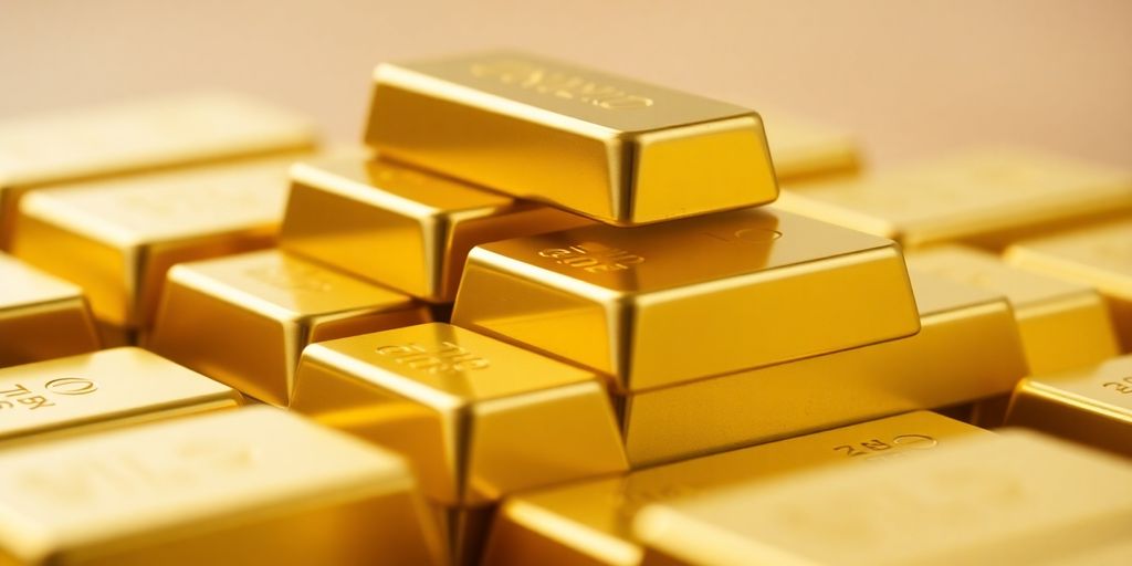 Des lingots d'or empilés, représentant la richesse.