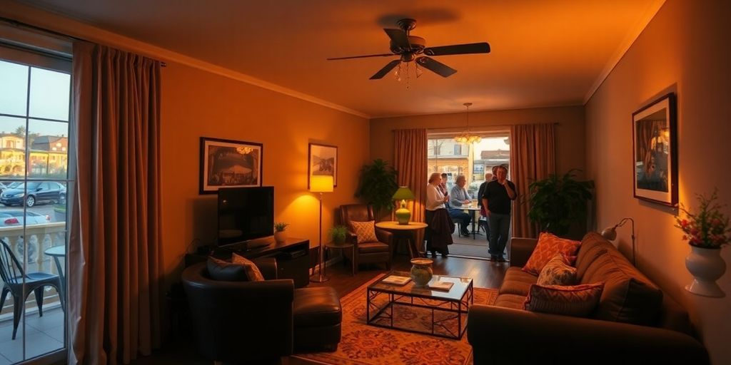 A welcoming Airbnb space during a major event.