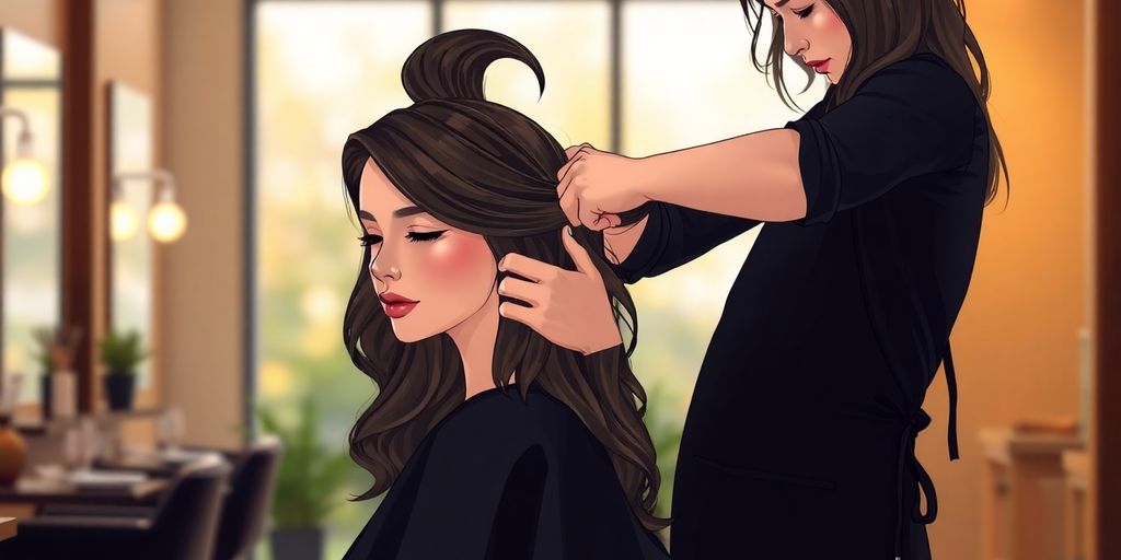 Well-groomed hair stylist crafting a perfect hairstyle.