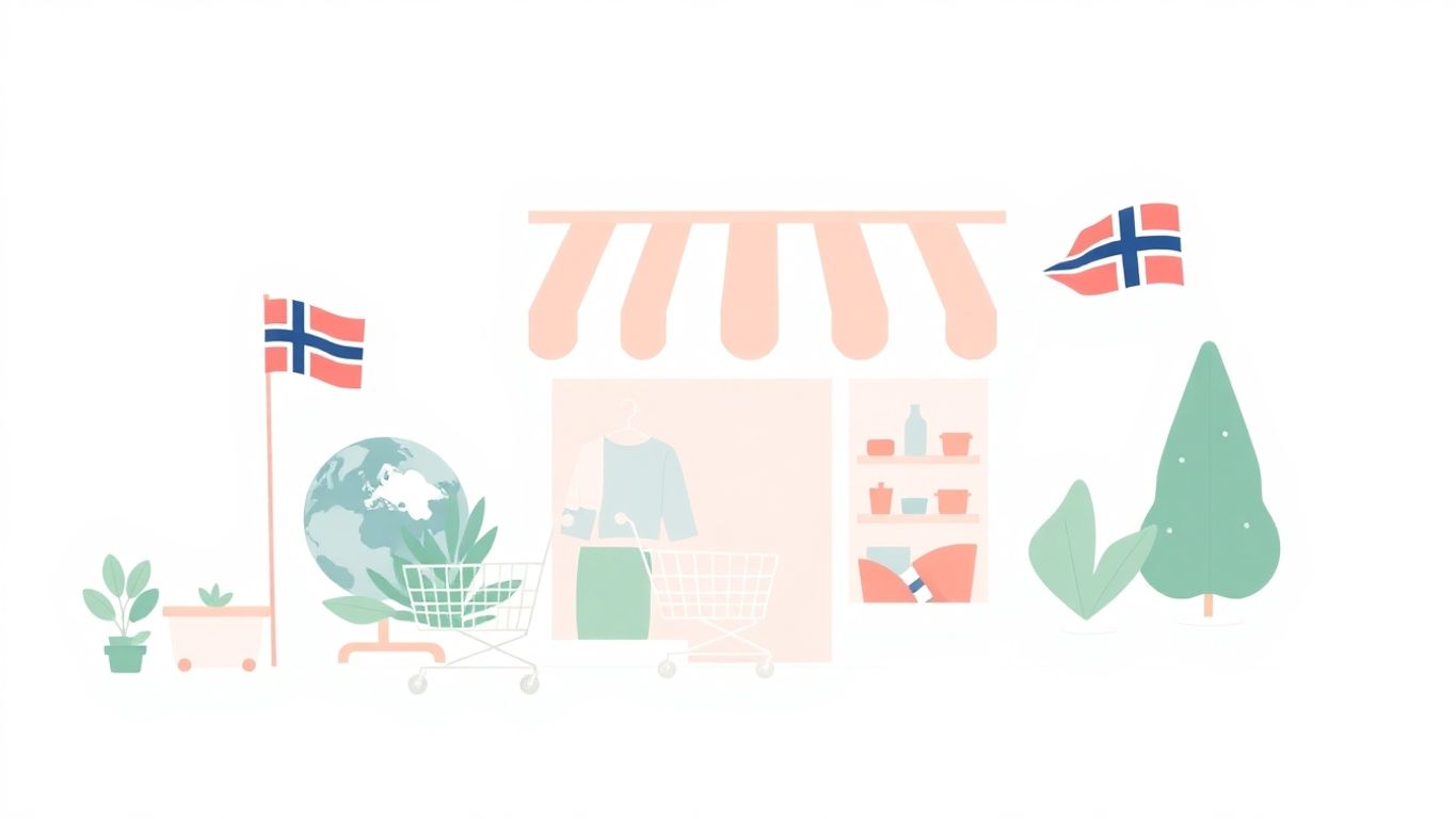 Illustrasjon av norsk nettbutikk for internasjonal utvidelse.
