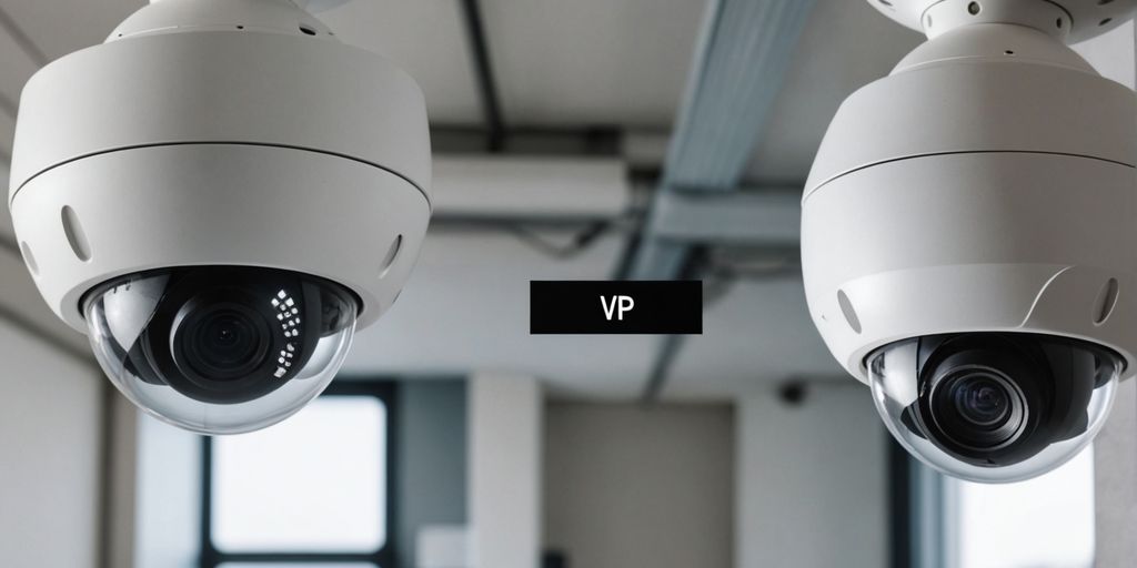 Analogue and IP CCTV cameras side by side.