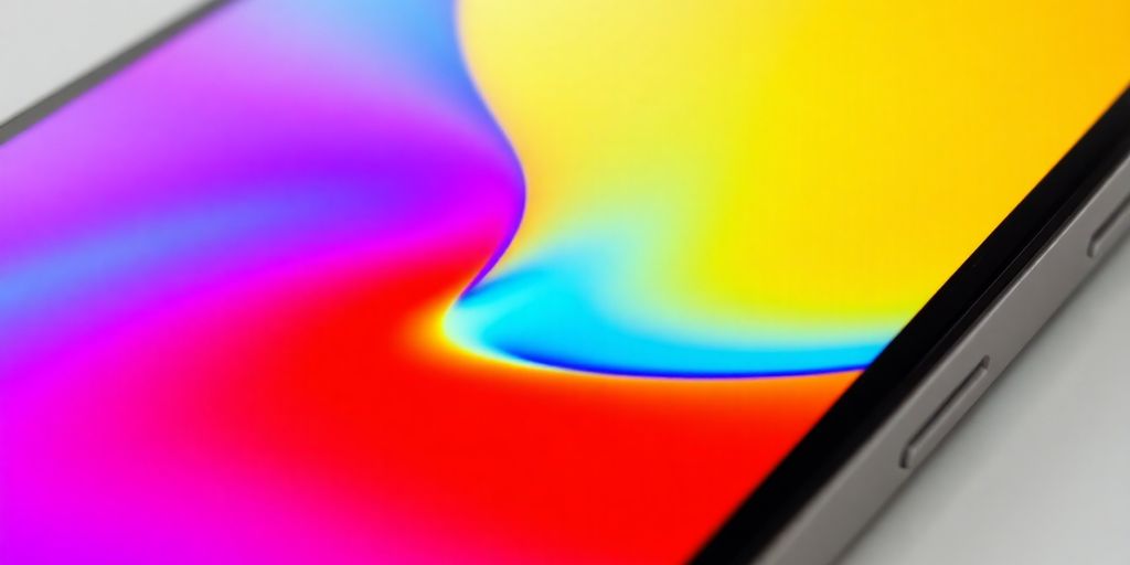 Close-up of an advanced iPhone display technology.