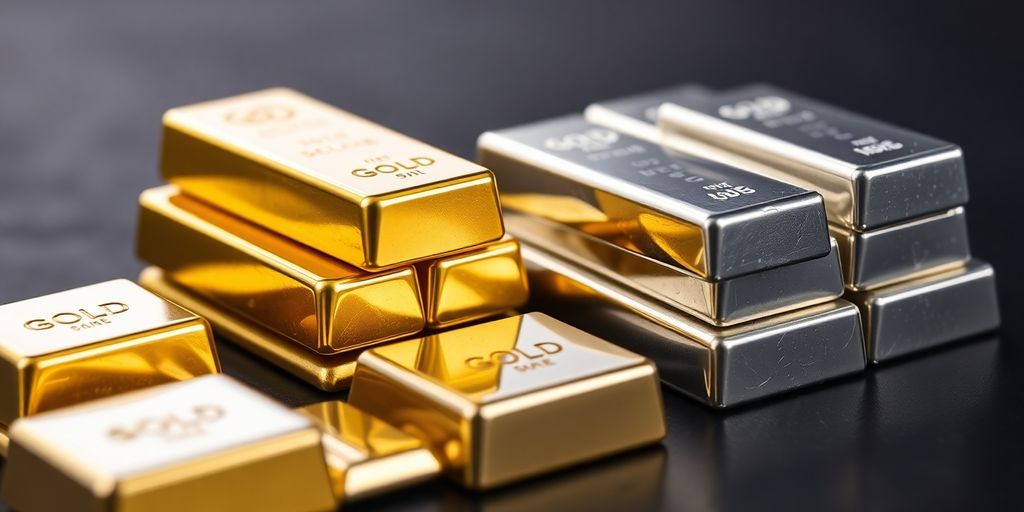 Lingots d'or et d'argent.