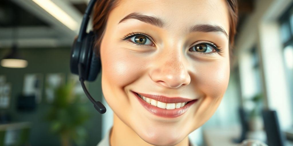 Friendly virtual assistant helping a new user.