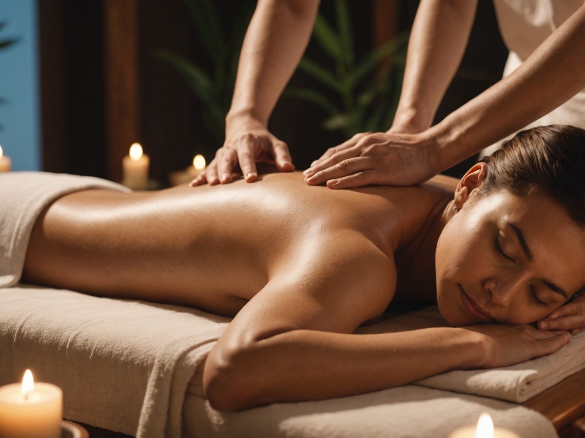 Person receiving a massage in a serene spa.
