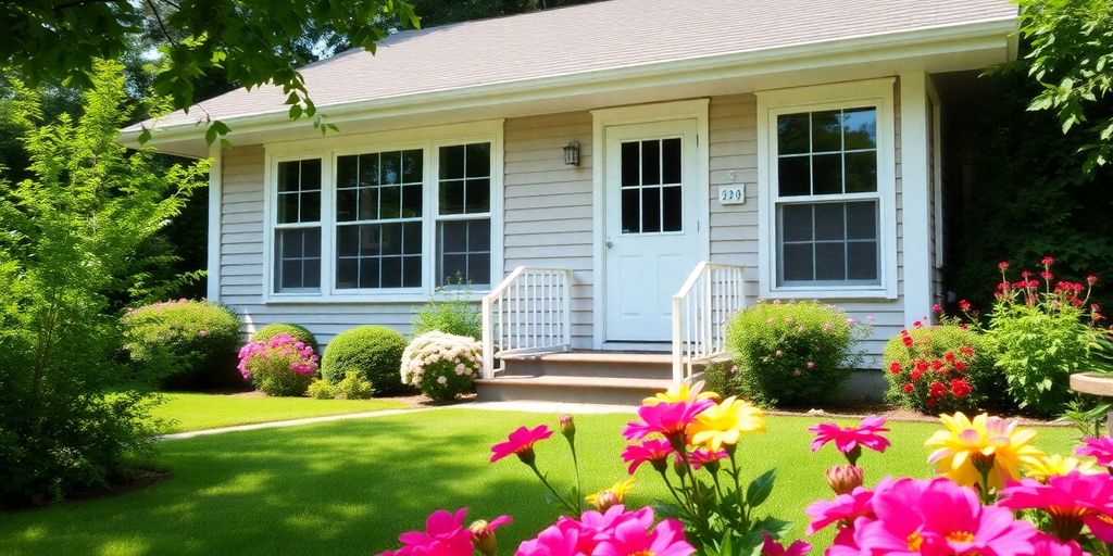 Well-maintained home with vibrant garden and clean exterior.